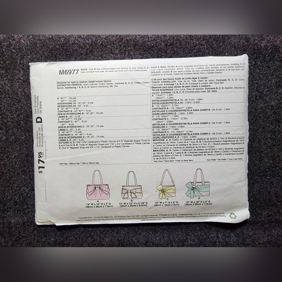 SEW13. Lot of 4 sewing purse/bag patterns - Picture 3 of 9